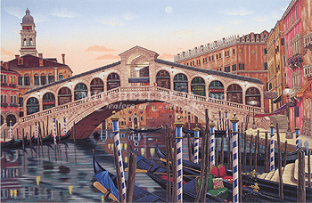 Rialto Bridge at Sunset